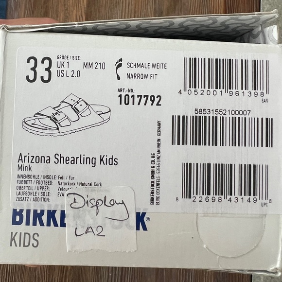 BIRKENSTOCK Arizona Shearling Mink Suede Girls Shoes Sandals size 33EU - Picture 7 of 8